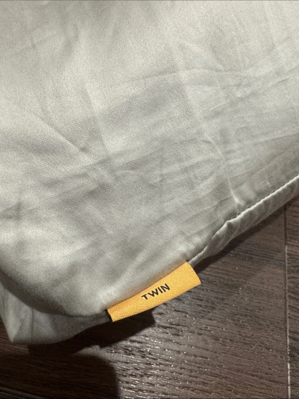 Quince Sateen Light Gray Duvet Cover in Drawstring Bag without Shams.